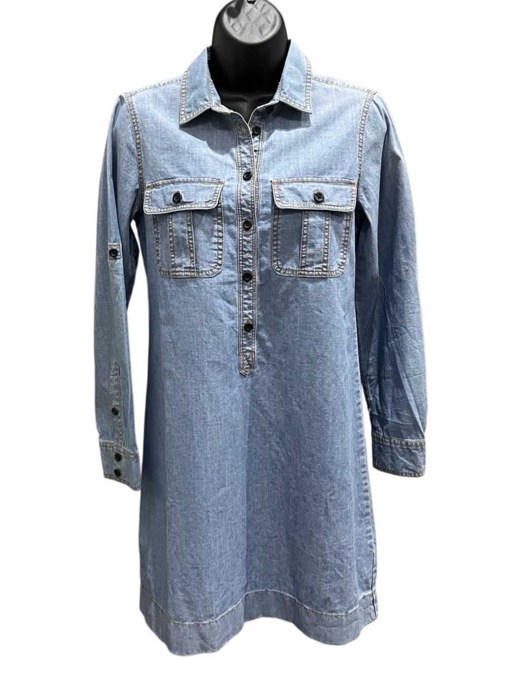 J. Crew Light Blue Denim Shirt Dress Size XS